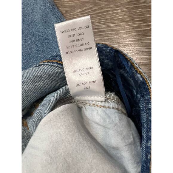 All Row Denim Skirt‎ | Womens Jules A Line Patch Pocket Skirt | Size L Large - Picture 7 of 9